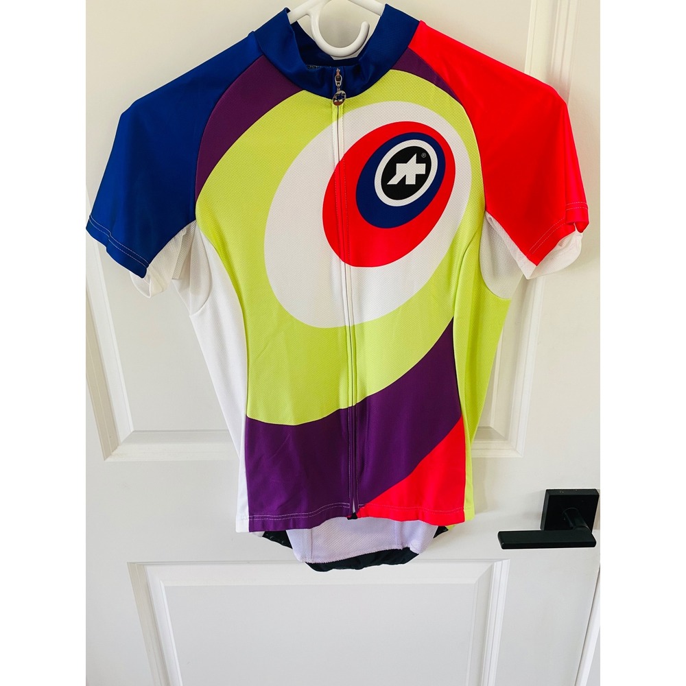 Assos of Switzerland Womens Cycling Jersey Multi Color Pop Art Short Sleeve Med
